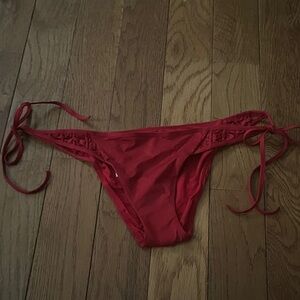 La Perla Red Tie-Side Bikini Bottom